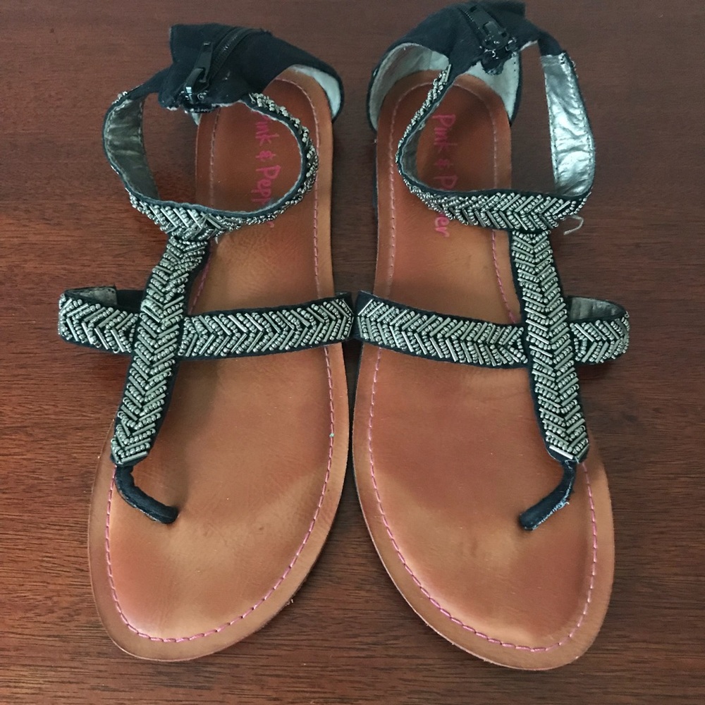 Black with silver detail sandal